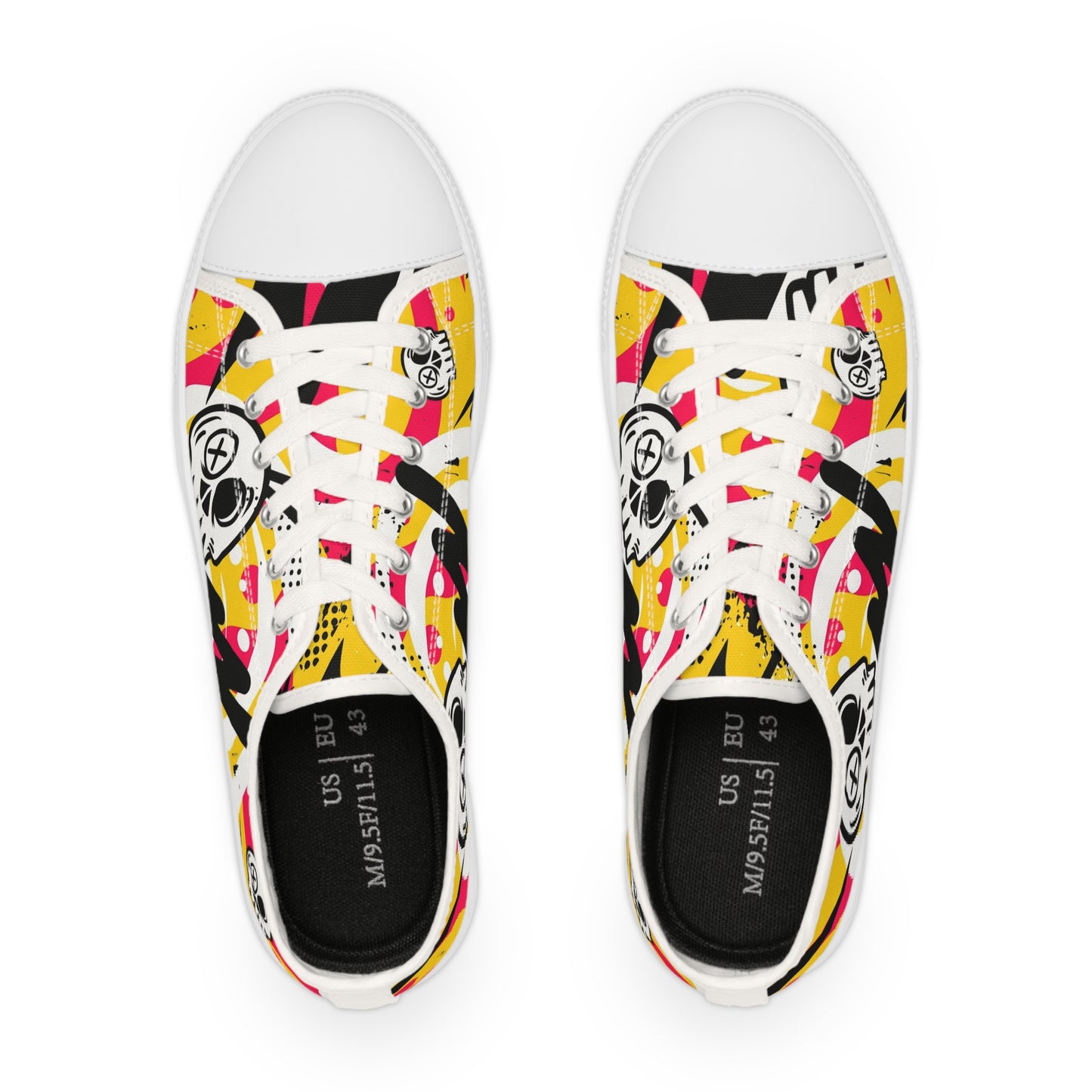 Skull Graffiti Men's Low Top Sneakers