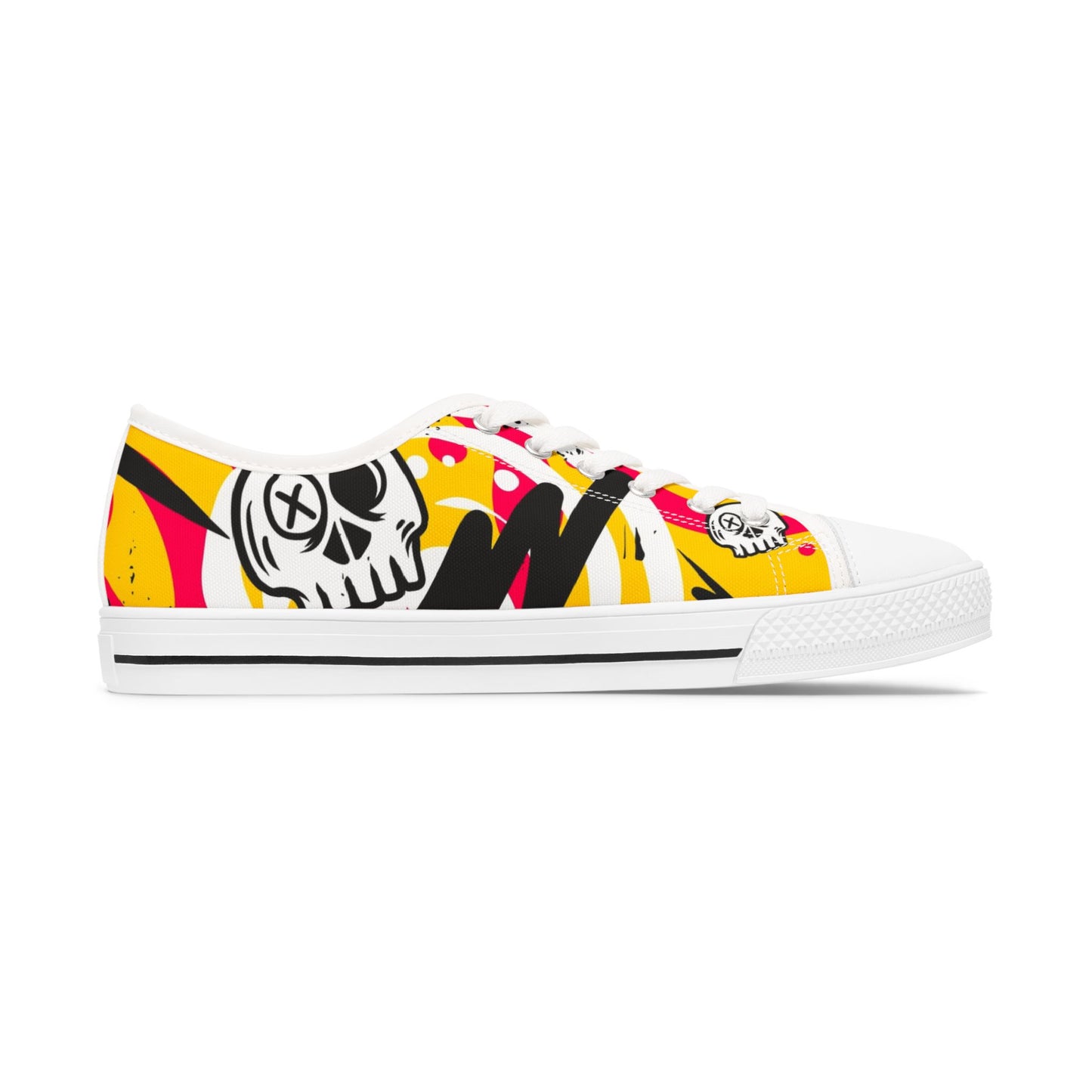 Skull Graffiti Women's Low Top Sneakers