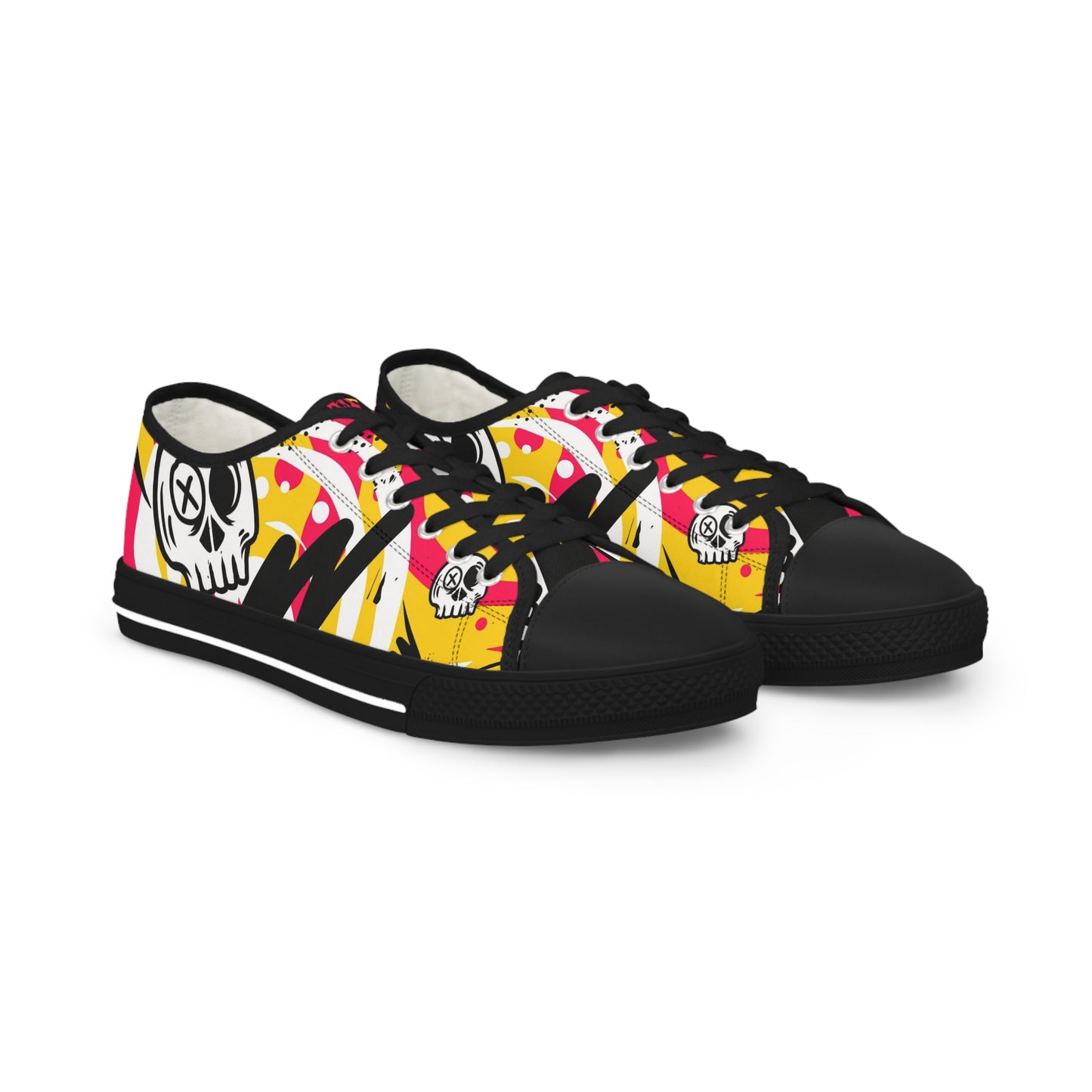 Skull Graffiti Men's Low Top Sneakers