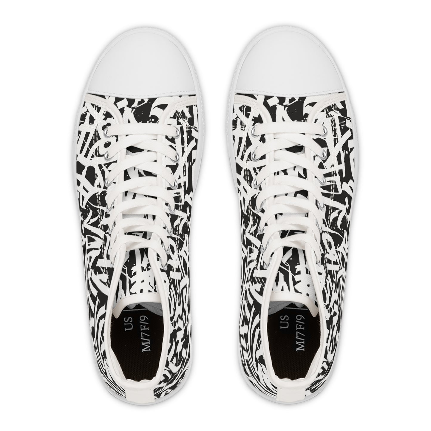 Calligraphy Graffiti Women's High Top Sneakers