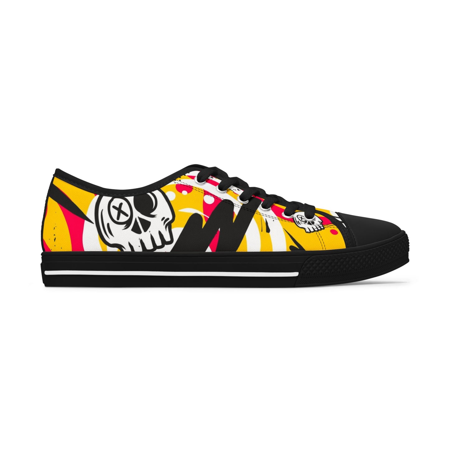 Skull Graffiti Women's Low Top Sneakers