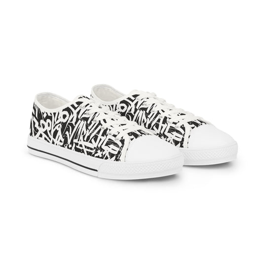 Calligraphy Graffiti Men's Low Top Sneakers