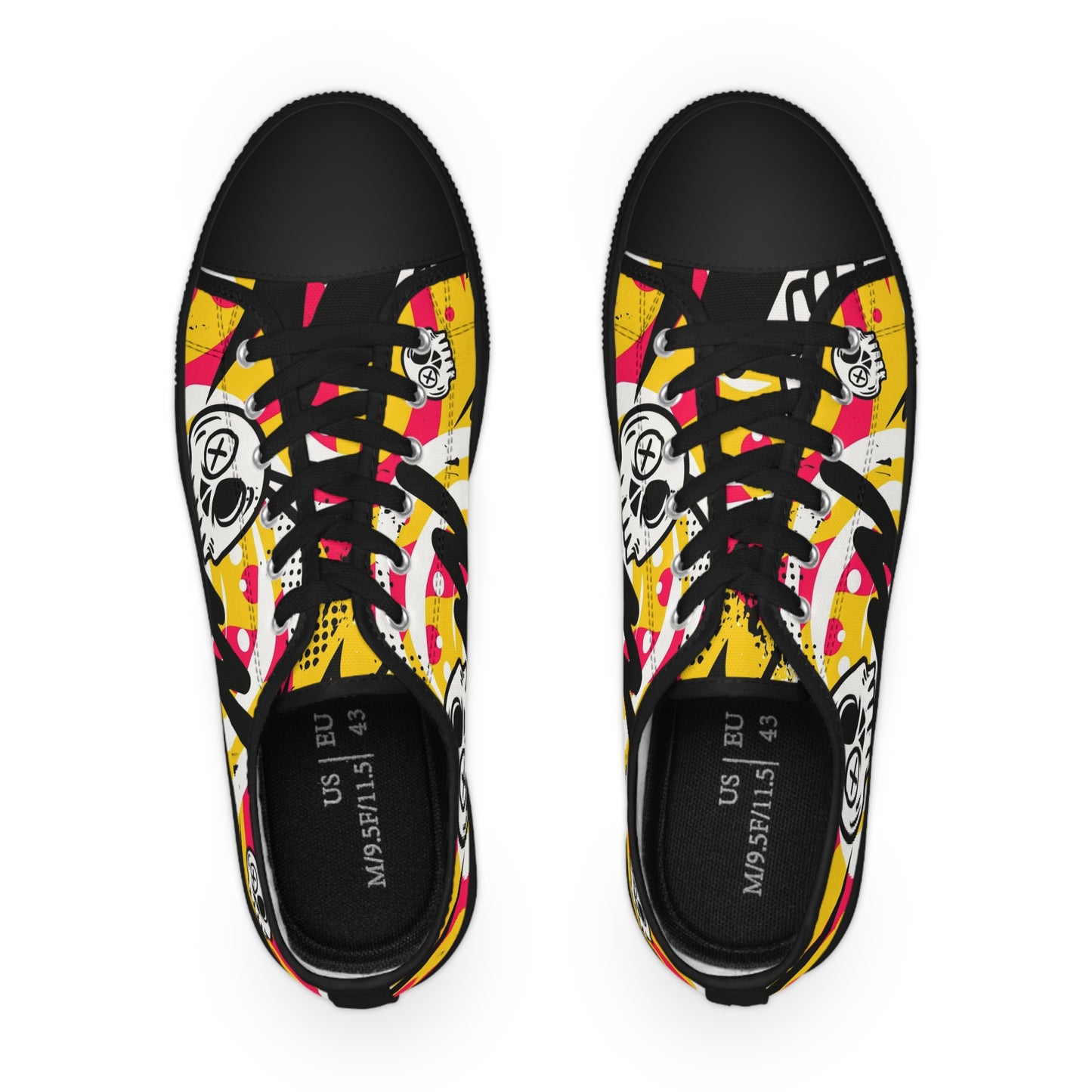 Skull Graffiti Men's Low Top Sneakers