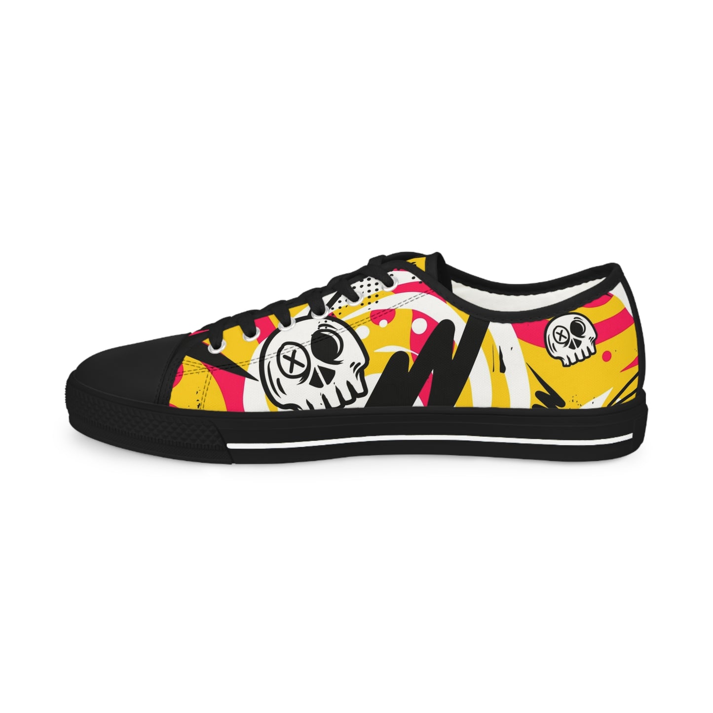 Skull Graffiti Men's Low Top Sneakers