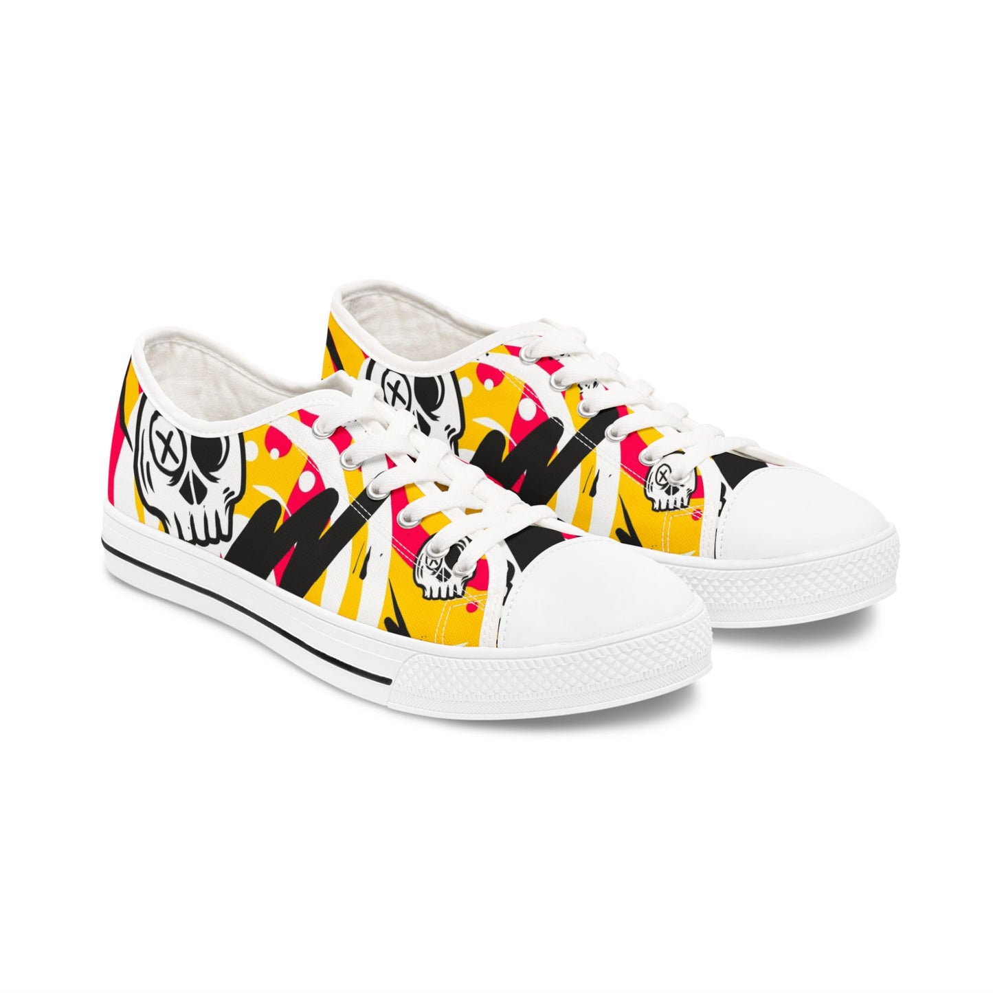 Skull Graffiti Women's Low Top Sneakers