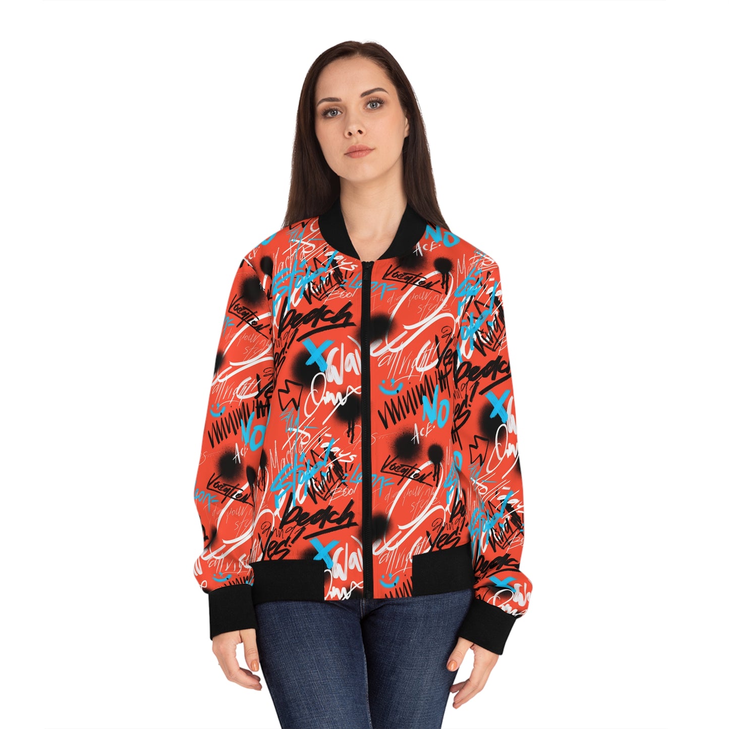 Graffiti Women's Bomber Jacket (AOP)