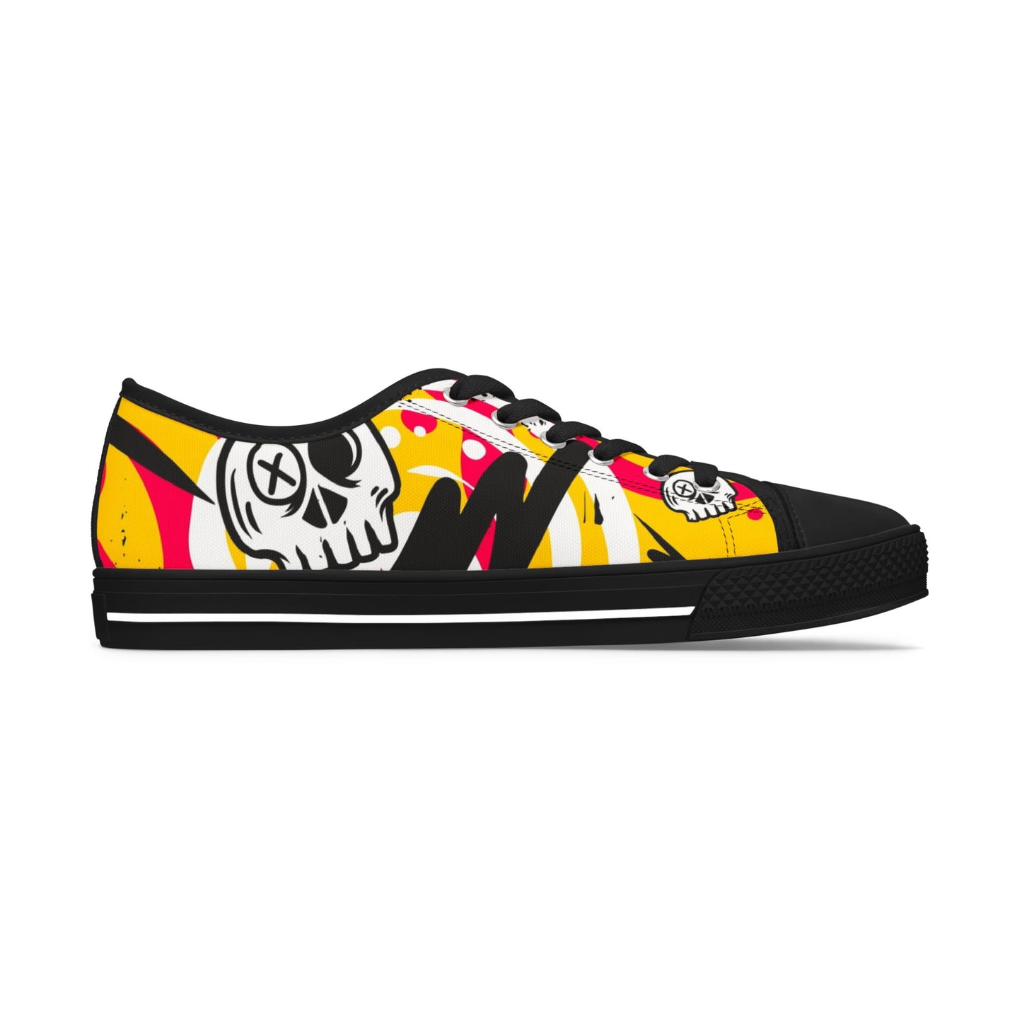 Skull Graffiti Women's Low Top Sneakers