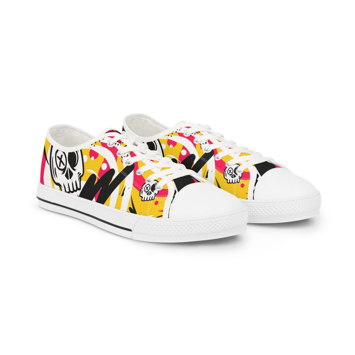 Skull Graffiti Men's Low Top Sneakers