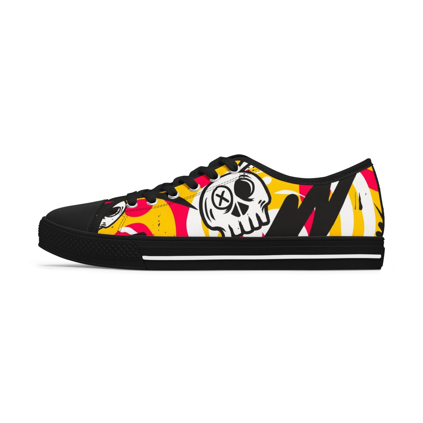 Skull Graffiti Women's Low Top Sneakers