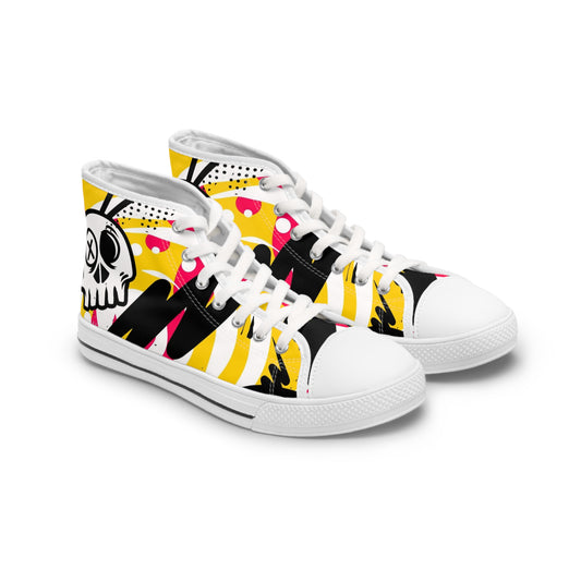 Skull Graffiti Women's High Top Sneakers