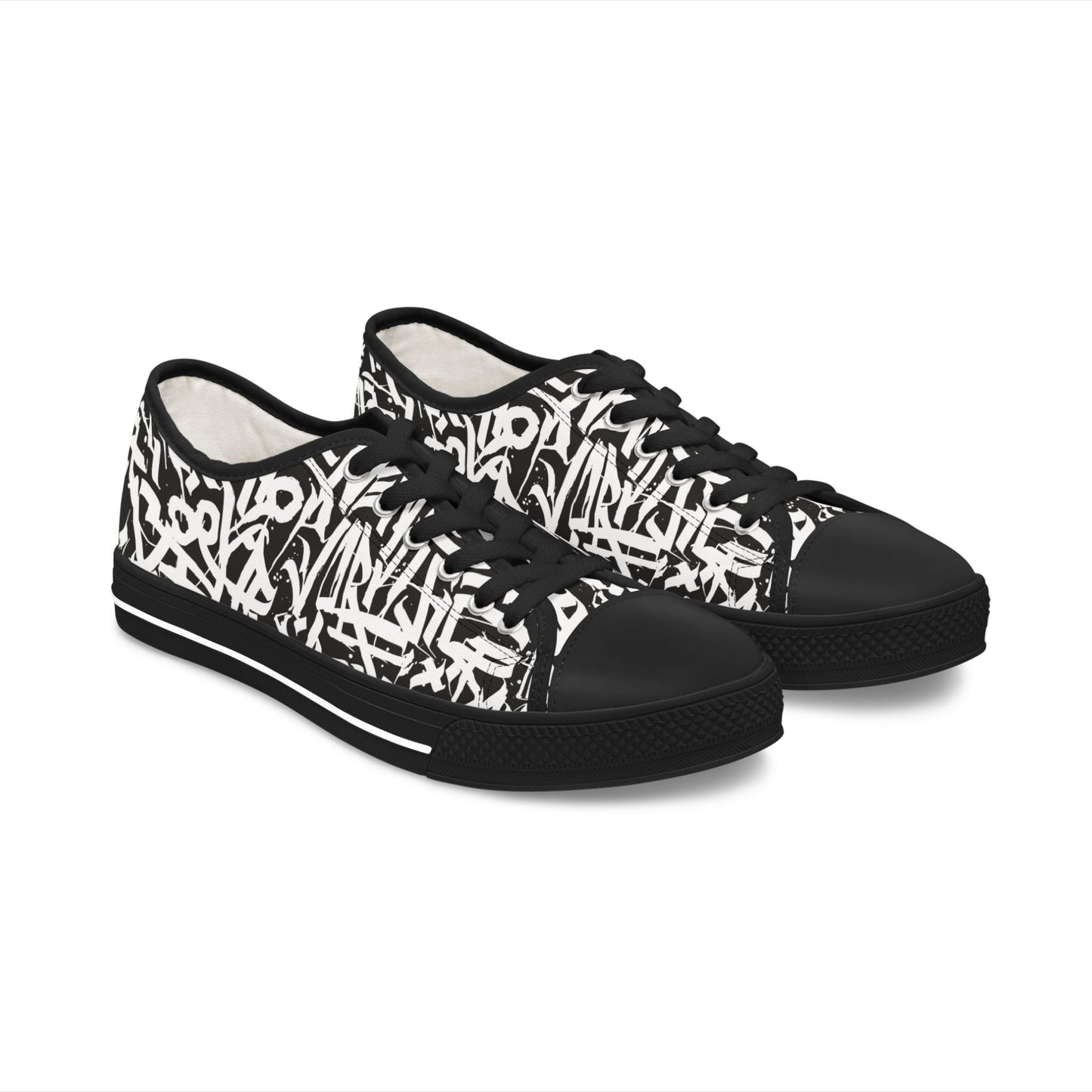 Calligraphy Graffiti Women's Low Top Sneakers