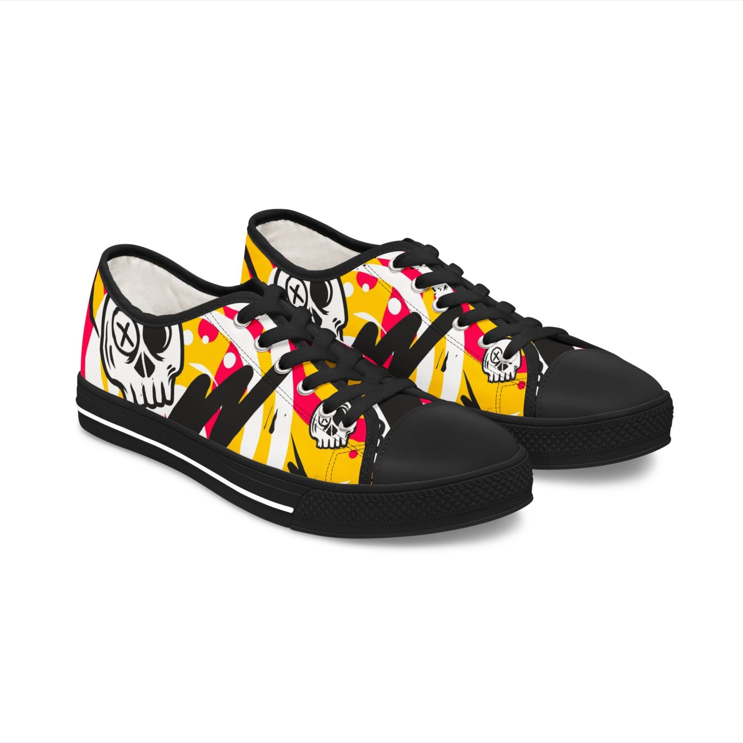 Skull Graffiti Women's Low Top Sneakers