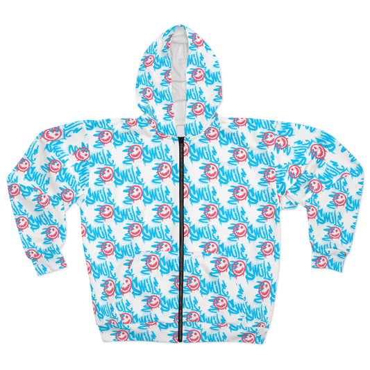 Smile Unisex Zip Hoodie (AOP)