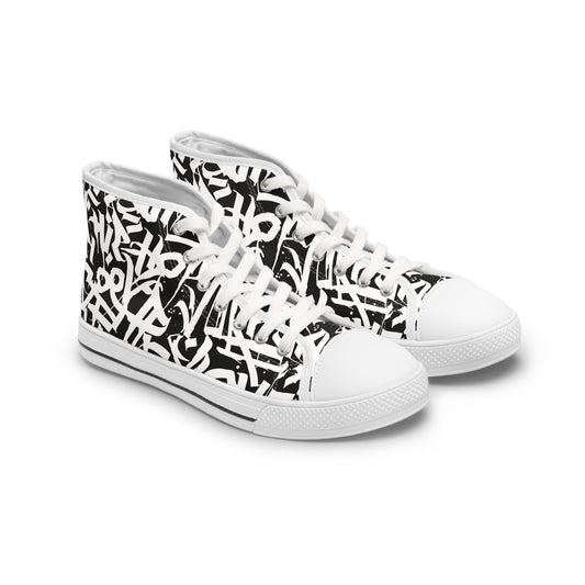 Calligraphy Graffiti Women's High Top Sneakers