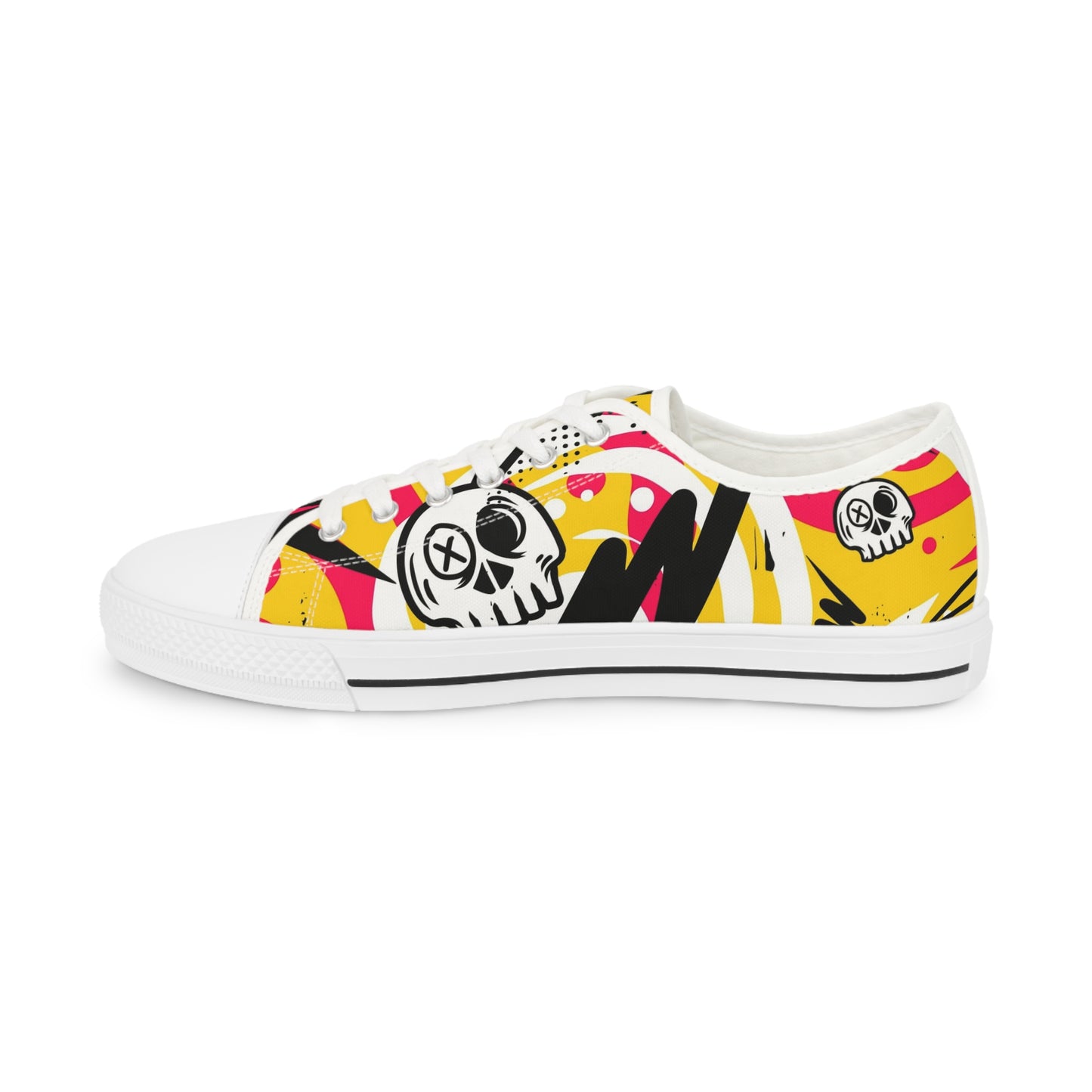 Skull Graffiti Men's Low Top Sneakers