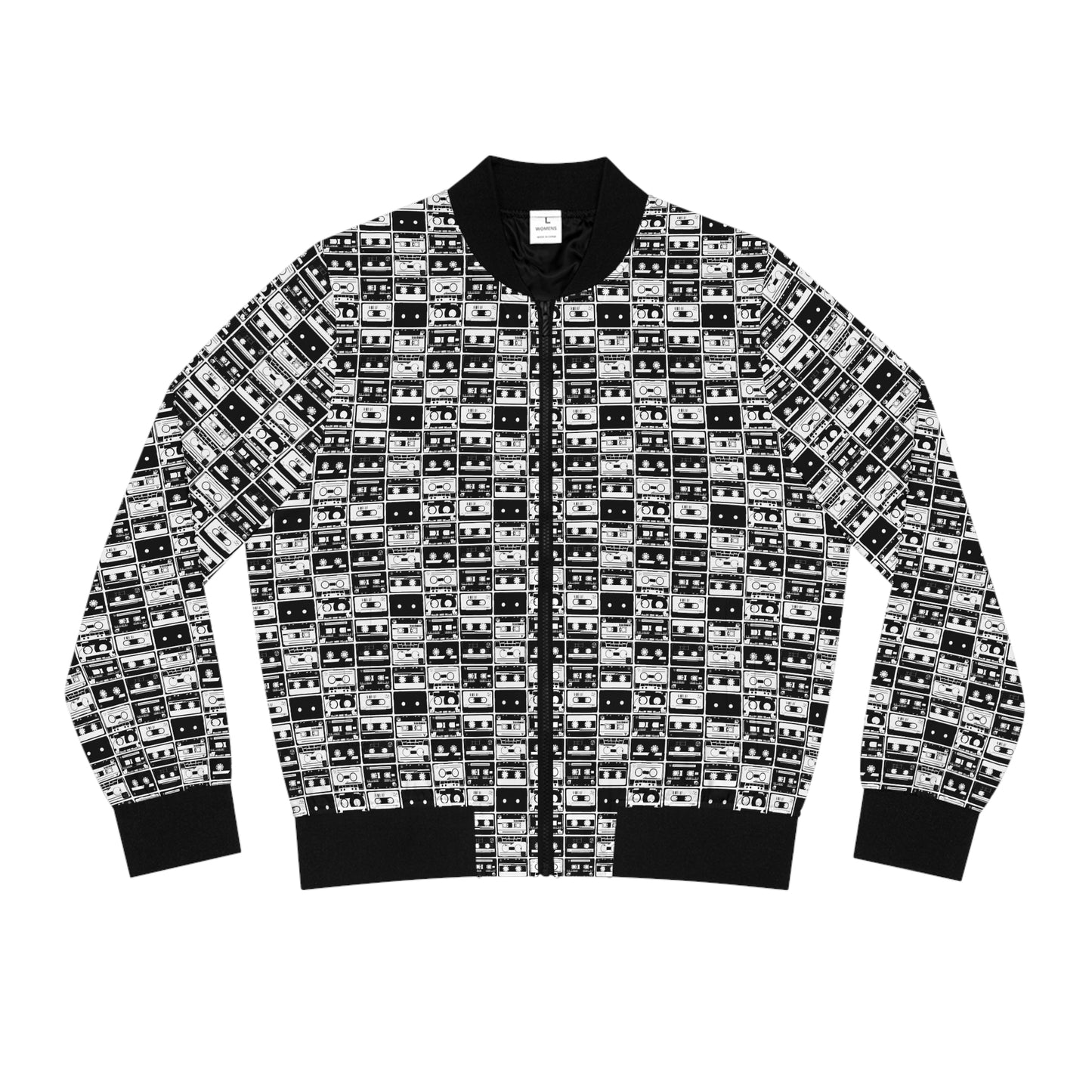 Cassette Tapes Women's Bomber Jacket (AOP)