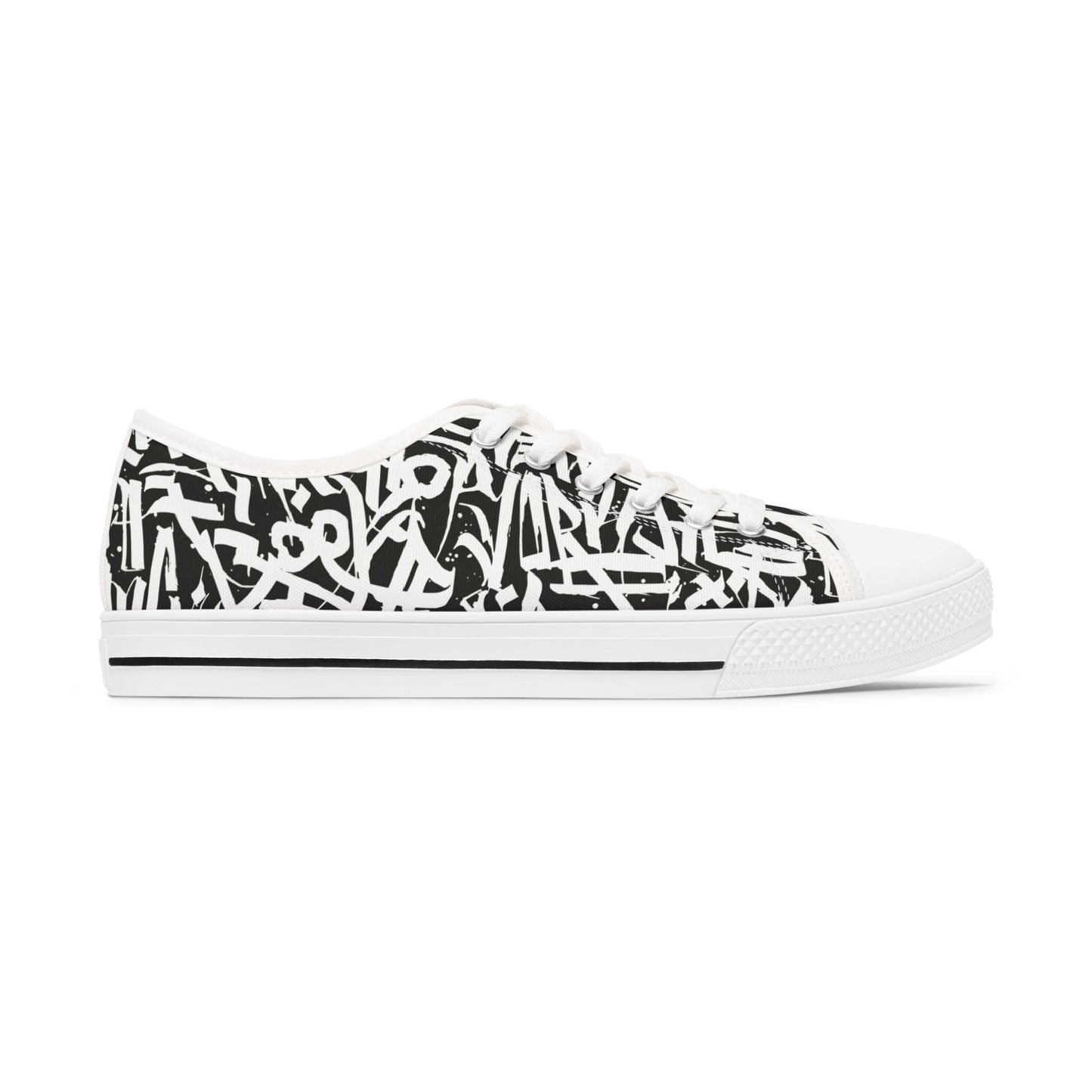 Calligraphy Graffiti Women's Low Top Sneakers