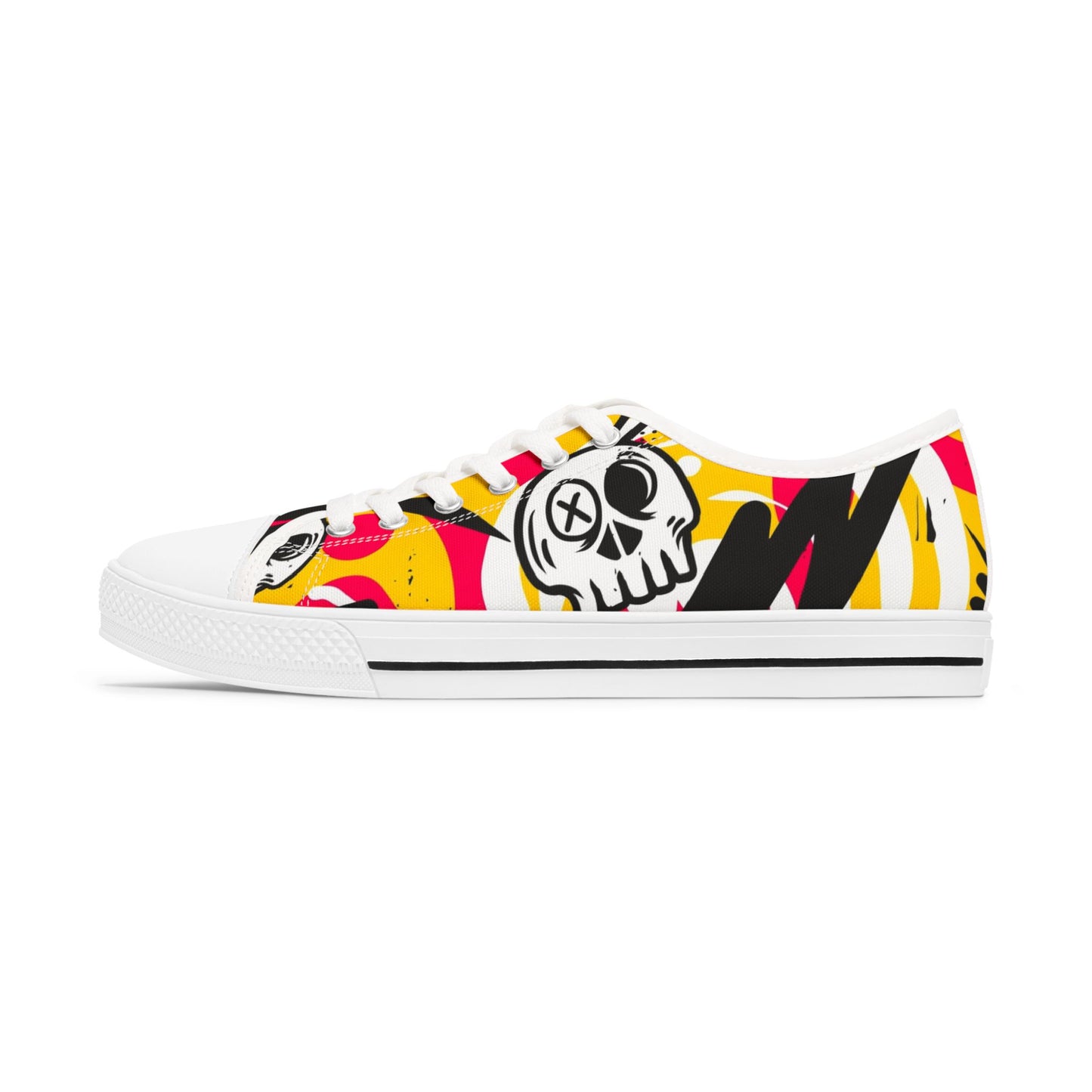 Skull Graffiti Women's Low Top Sneakers