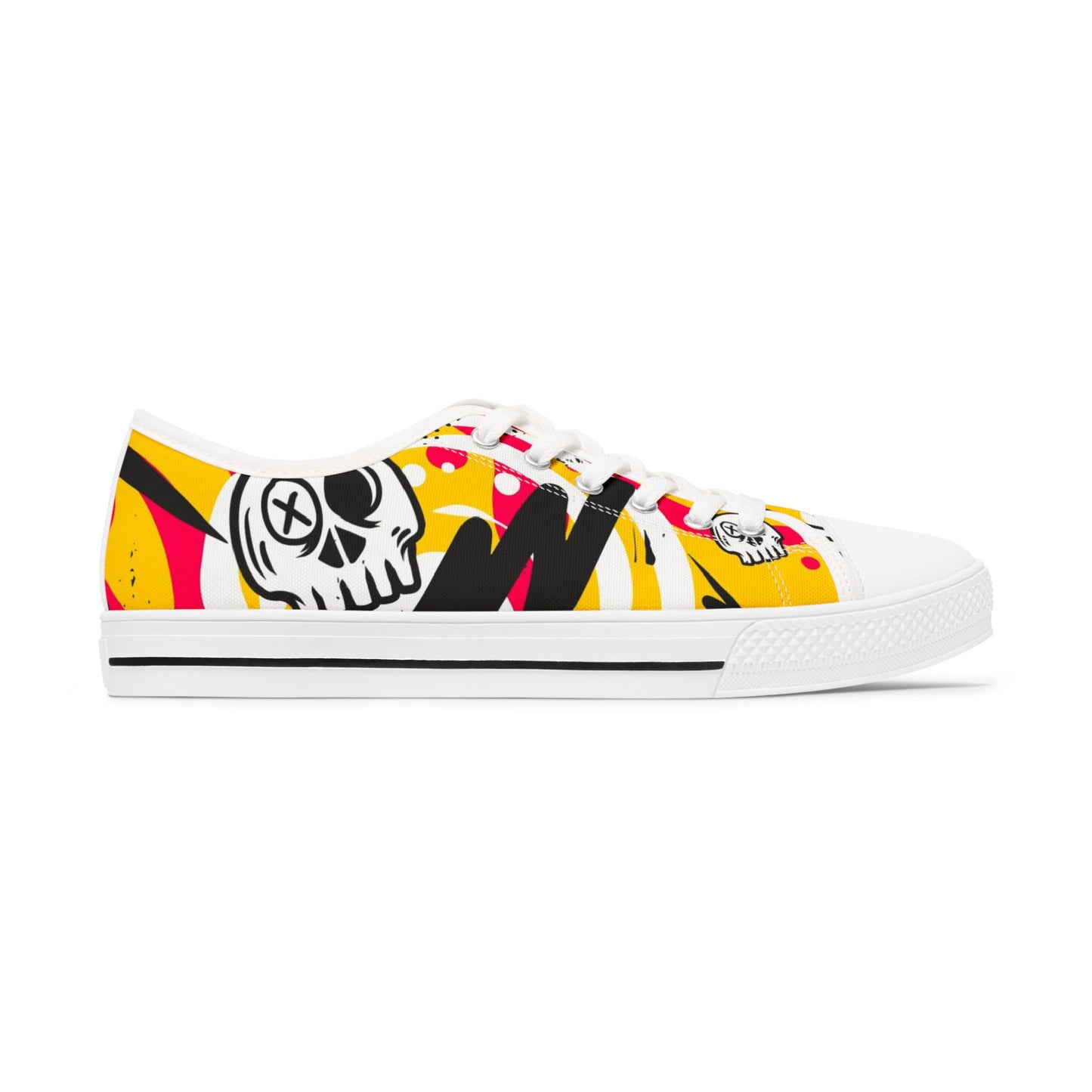 Skull Graffiti Women's Low Top Sneakers