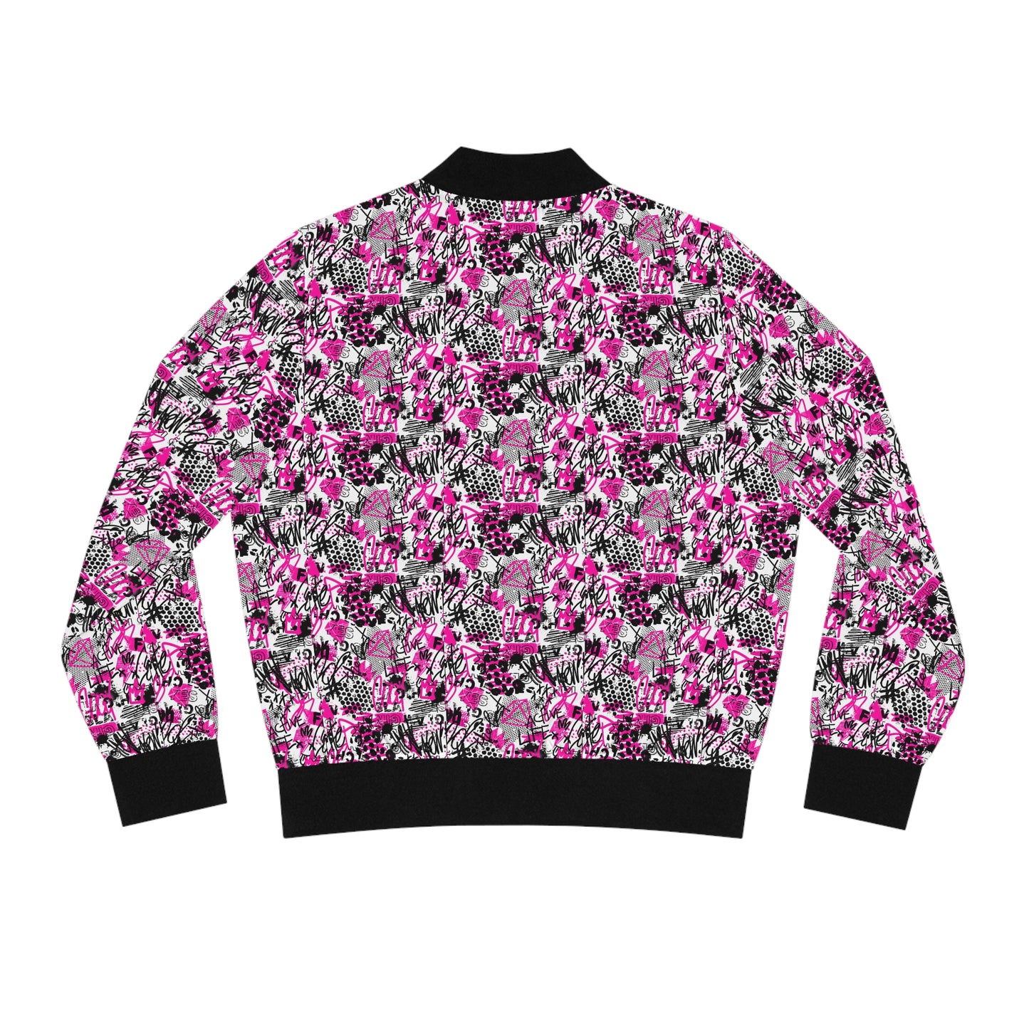 Abstract Graffiti Women's Bomber Jacket (AOP)