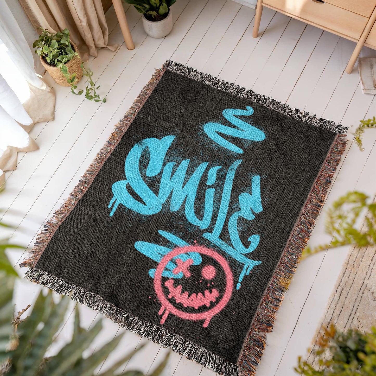 Smile Woven Blanket 50" X 60"