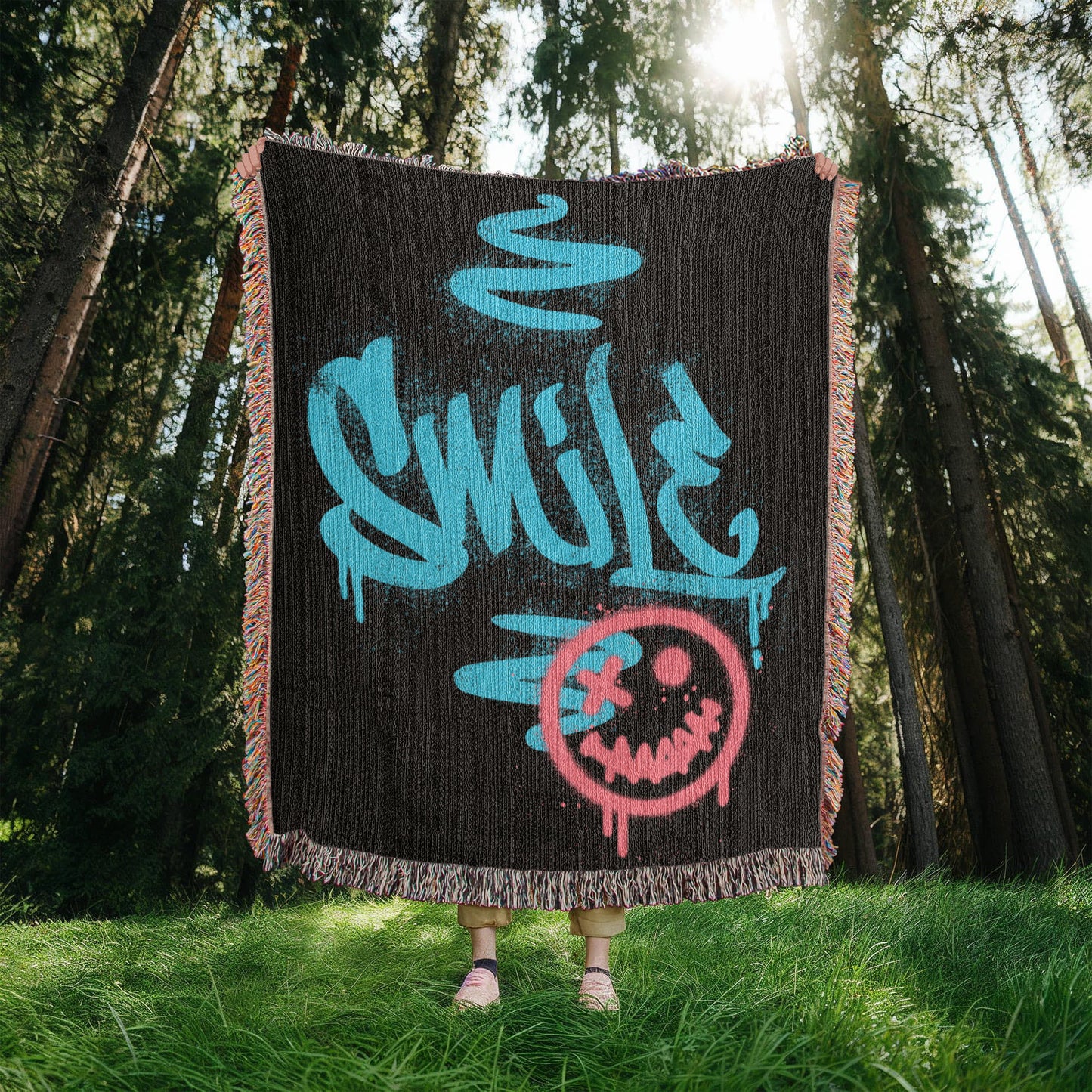 Smile Woven Blanket 50" X 60"